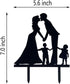 Bride and Groom Wedding Cake Topper,Couples holding hands and kissing Cake Topper with Girl and Boy Silhouette (Black)...