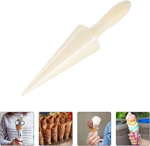 Hemoton Ice Cream Waffle Cone Roller Krumkake Cone Maker Wooden Pastry Waffle Cake Kitchen Baking Mold Tool...