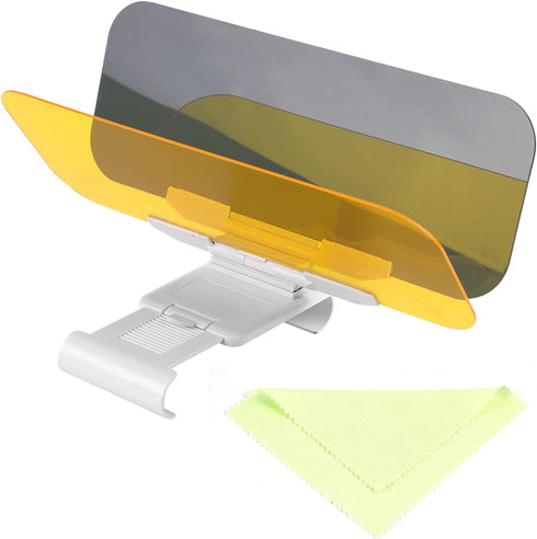 Car Sun Visor,2 in 1 Anti-Glare Visor Sun Visor Extender,Anti Glare Mirror,Car Transparent Anti Glare HD Glass Car Visor Extender Sun Blocker for ...