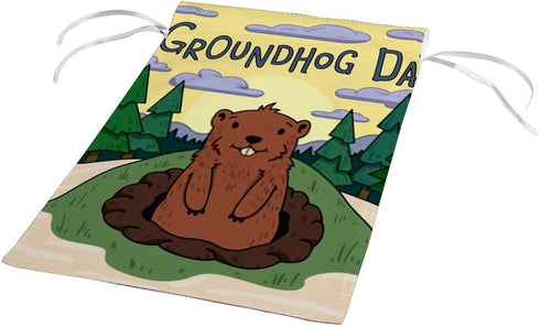 Garden Flags Decorative Yard Flags Double Sided Design for All Seasons and Holidays for Home Outdoor Decor ?Groundhog Day Cute Groundhog Looking O...