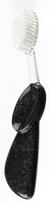 RADIUS Toothbrush Big Brush with Replaceable Head, Left Hand, Soft in Black Sparkle, BPA Free and ADA Accepted, Designed to Improve Gum Health and...