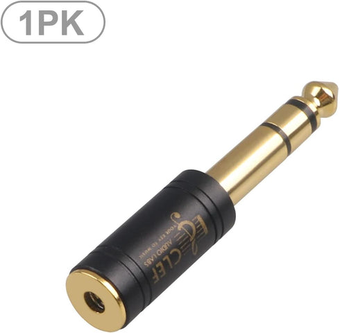TRS Headphone Stereo Adapter with 6.35mm Male to 3.5mm Female Audio Connections, Supports Amplifiers, Headphones, Speakers and Microphones, AUX Ja...
