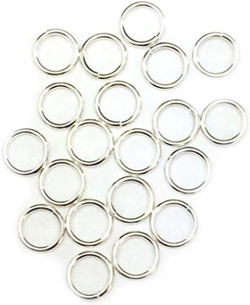 50 Jump Rings Open Sterling Silver Jewelry 19 Ga 6mm...