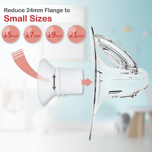 Nenesupply 15mm Flange Insert Compatible with Elvie Flange Pump Parts Elvie Stride Flange Medela Momcozy Flange Spectra Willow Reduce 24mm to 15mm...