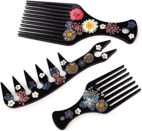 Hair Pick Comb Resin Molds - 3pcs African Afro Comb Molds Epoxy Resin Casting Molds for Silicone DIY Crafts...