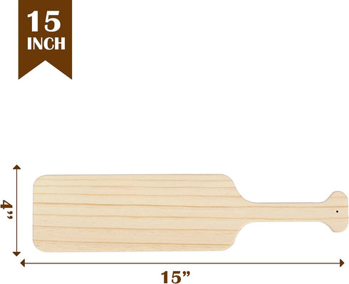 BATTIFE 15 Inch Greek Fraternity Paddle, Unfinished Solid Pine Wood Paddles, Wooden Sorority Frat Paddle for Arts Crafts...