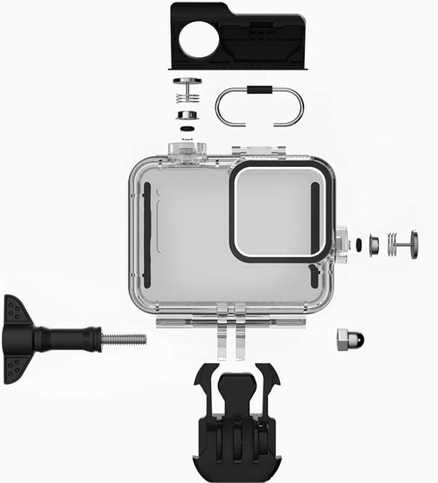 60M/196FT Waterproof Case for Go Pro Hero 8 Black, Protective Underwater Dive Housing Shell with Bracket Accessories for Go Pro Hero8 Action Camer...
