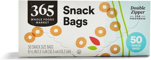 365 by Whole Foods Market, Bag Storage Double Zipper Snack, 50 Count...
