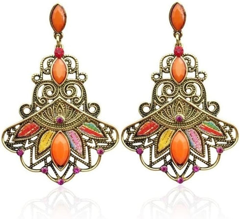 Stylish and Exquisite African fashion Jewelry Sets for Women - boho jewelry necklaces and Earring Sets for women with Simple Design, Perfect for A...