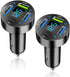 2Pcs Car Charger 66W Super Fast Charging with USB C&QC 3.0(Voltmeter&LED Lights) Universal Quick Charge for 12-24V Car Cigarette Lighter Plug,Comp...