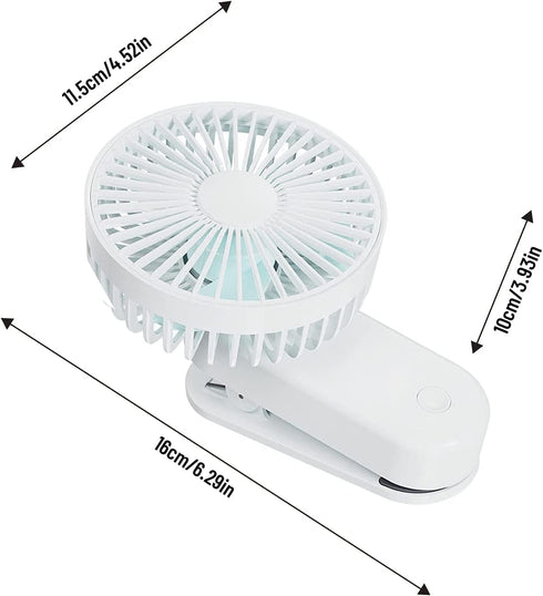 Portable Mini Clip on Fan, 4000mAh Rechargeable USB Battery Operated Stroller Fan with Magnetic - White...
