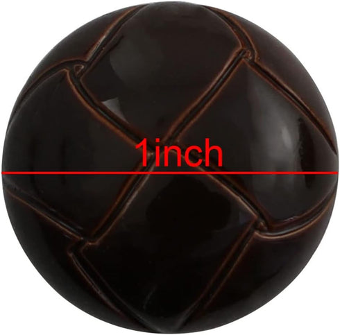 50PCS Brown Football Pattern Imitation Leather Style Plastic Shank Buttons Craft Plastic Buttons Round Black Plastic Imitation Leather Buttons Set...