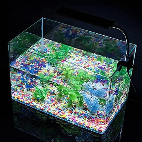 Aquarium Lights for Fish Tank Clip on LED Fish Tank Light for 5-10 Gallon Fish Light for Tanks with White and Blue LEDs 7W...