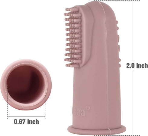 haakaa Silicone Baby Finger Toothbrush, Oral Care for Infants&Babies&Toddlers&Kids, Soft Food Grade Silicone, 0 Months+, 2 Pack, Blush...