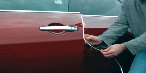 Cowles Custom - Enhanced 18ft Chrome U-Channel Edge Guard Trim, 18feet Rubber Bumper Protector accessory, Door Guard for Cars, Trucks, SUV, ATV, B...