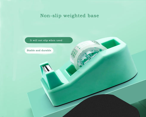 Tape Dispenser Desk with 12 Rolls Transparent Cute Small Tape Dispenser Packing Refills Invisible Tape Desktop Tape Dispenser for Christmas Gift W...
