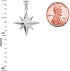 Enchanting North Star Charm Pendant in Sterling Silver...