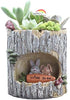 Cute Succulent Pots Pot Animal Bunny 4 inch Planter Planters Plants with Drainage Hole Tree Stump Pen Holder Garden for Air Plant Plants Indoor Ro...