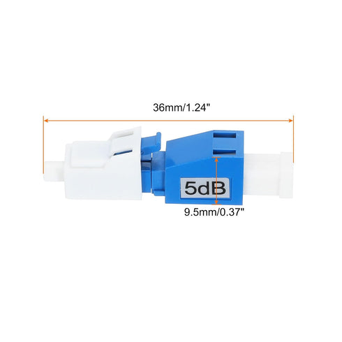 MECCANIXITY 5dB LC Fiber Attenuator, LC/UPC SM Single Mode Fixed Fiber Optic Attenuator Male to Female for Fiber Optic Transmission Pack of 2...