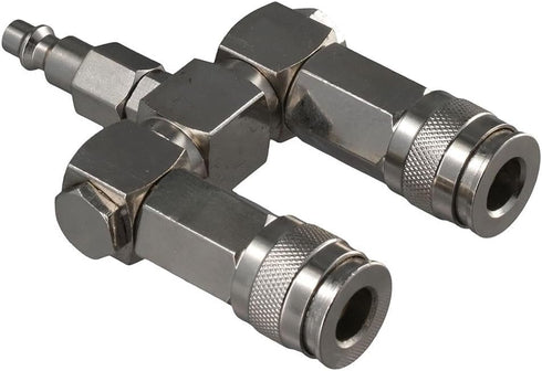2 Way Air Hose Splitter 3 in 1 Quick Connect Stable Serviceable Air Compressor Accessories Essential Swivel 360° Air Connector Pneumatic tools...