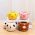 Cute Animal Shaped Ceramic Succulent Cactus Flower Pots with Tray (Plant Not Included) (Small, Duck)...