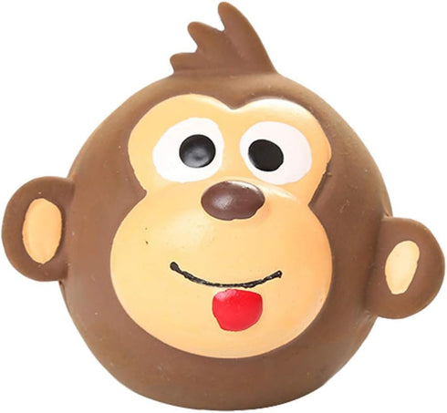 Brown Pet Dog Squeaky Toy, Lovely Monkey Shape Latex Chew Squeaker Toy, Chewing Teeth Cleaning and Training Toy for Dogs Monkey Dog Squeak Toys Pe...