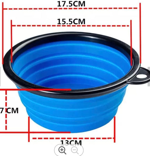2-Pack Collapsible Dog Bowls - Portable Pet Feeding Bowl - Portable Travel Feeding Bowl for Cats Dogs - Foldable Space Saving Feeding Food Bowls f...