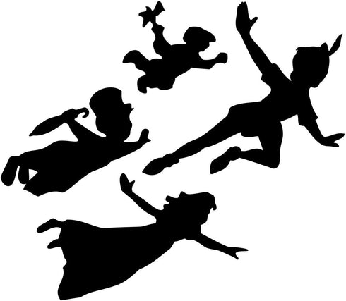 Peter Pan Kids Car Truck Laptop Helmet Motorcycle Die Cut Vinyl Decal Sticker Classic Movies (Black, 6")...