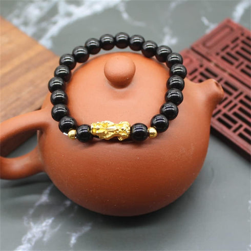 Fuqimanman2020 8 Pcs Feng Shui Bracelets Pixiu Wealth Luck Jade Beaded Bracelet for Women Men Chinese Traditional Lucky Jewelry Attract Wealth Goo...