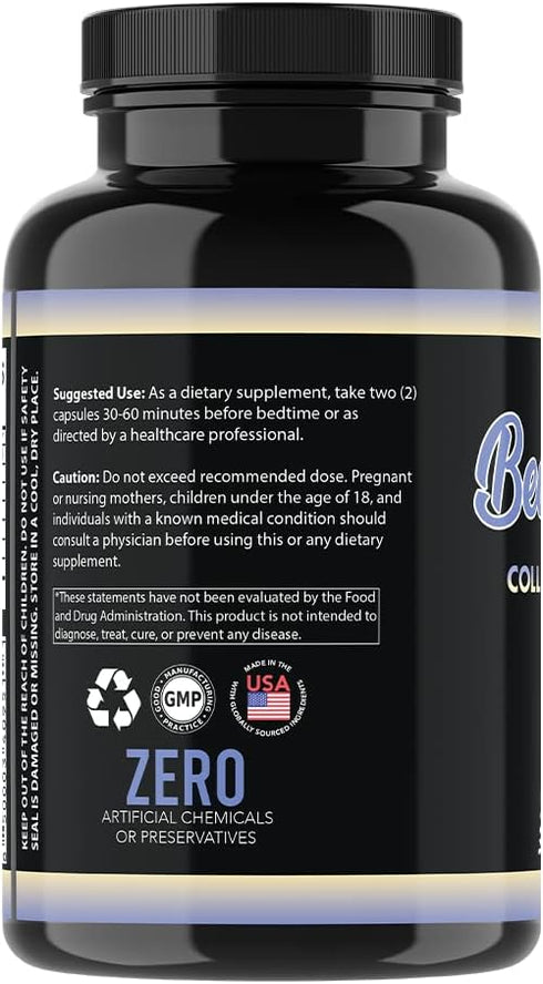 Angry Supplements Bedtime Beauty, Collagen Infused Night Time Sleep Aid, All Natural Pills with L-Theanine, Melatonin, Magnesium & Hyaluronic Acid...
