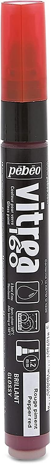 Pebeo Vitrea 160, Glossy Glass Paint Marker - Pepper Red...