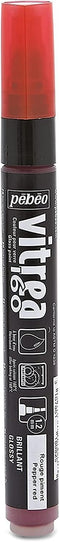Pebeo Vitrea 160, Glossy Glass Paint Marker - Pepper Red...