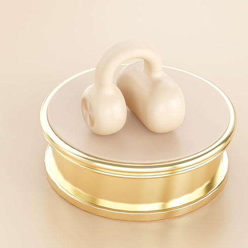 Single Non in Ear Wireless Headphones, Lightweight Earclip Bluetooth Headsets, Touch Control Business Sports Earphones with Microphone (Skin Color...