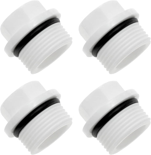 -PPR Hose Cap Garden Hose Plug Sprinkler Cap Pipe Accessories 3/4 Inch Plastic White Hose Cap -4PCS...