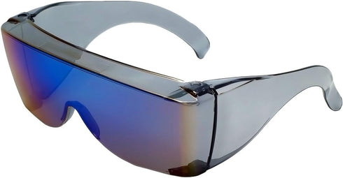 Calabria 3000 Large Fit Over Safety Glasses Fitover Prescription Eyewear Blue Men Women Wraparound Tinted Anti Scratch Glare...