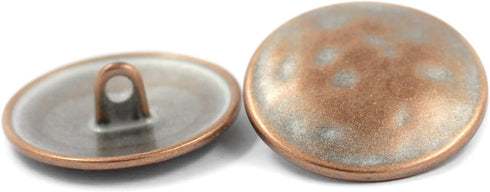 Bezelry 12 Pieces Nostalgic Metal Shank Buttons 25mm (1 inch) (Copper White Patina)...