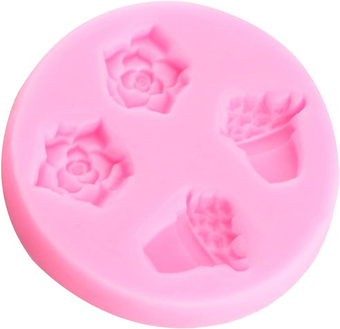 Succulent Fondant Molds Succulent Plant Cake Decorating Silicone Mold For Cake Decoration Cupcake Topper Chocolate Candy Gum Paste Polymer Clay...