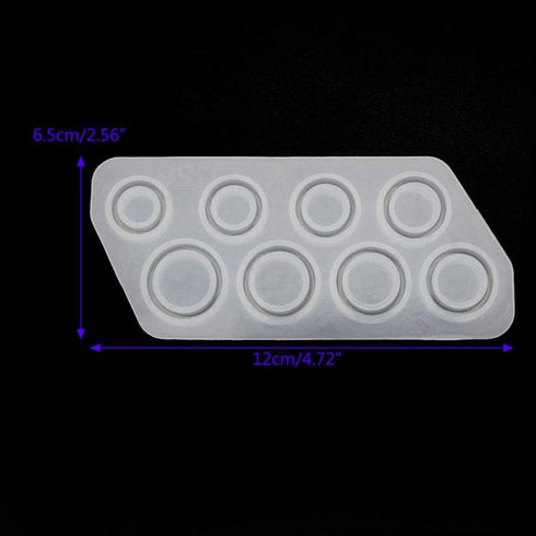 Szecl 8Pcs/Set Ring Silicone Molds for Epoxy Resin Assorted Sizes Ring Mold in US Size 5-12 Circle Jewelry Casting Mold for DIY Ring Making Round ...