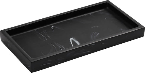 Luxspire Bathroom Vanity Tray, 8 x 4 inch Resin Dresser Jewelry Ring Dish Tank Storage Kitchen Sink Countertop Organizer Plate Holder for Perfume ...