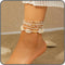 LIU JUN Boho Layered Shell Anklet Set, Gold Seashell Starfish Ankle Bracelets Beaded Foot Chain Beach Summer Foot Jewelry Accessories For Women Gi...