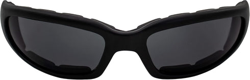 Global Vision Chicago Padded Motorcycle Riding Sunglasses 2 Pack Black Frames Clear & Smoke Lenses...