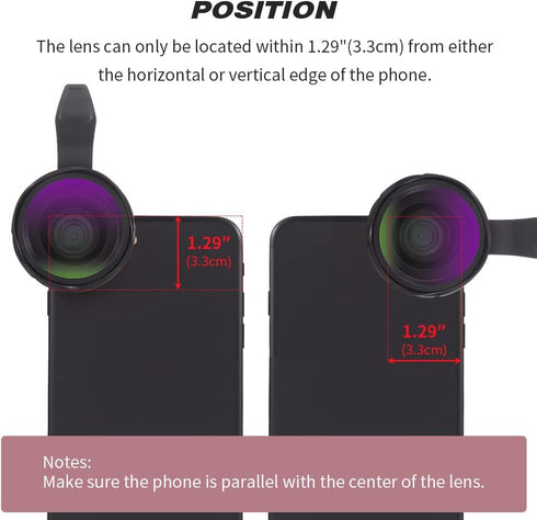 Lens Kit for iPhone and Android, 12X Macro Lens and 0.6X Wide Angle Lens Up to 120°, Phone Camera Lens, Color Black......