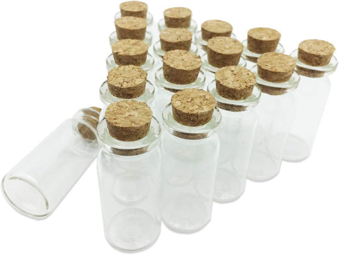 Mini Glass Jars with Cork Lids, 10ml DIY herb Sand Art, Small Romantic Decorations Glass Bottles Message Craft, Birthday Wedding Anniversary Party...