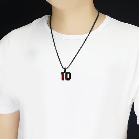 Baseball Number Necklace for Men 00-99 Athletes Jersey Number Necklace Stainless Steel Gold Plated Chain 22inch Baseball Charm Pendant Personalize...