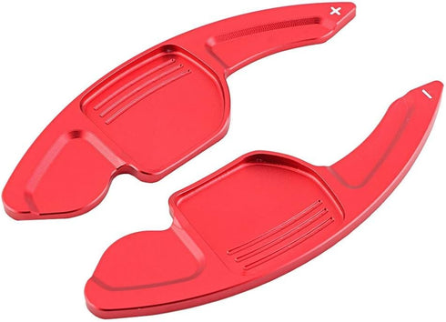 KIMISS 2pcs Aluminum Alloy Car Steering Wheel Shift Paddle Blade Shifter Extension for A3/A4L 2013-2016, for A5 2012-2016, etc Bright Red Color Ac...