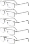 Eyekepper 5-Pack Stainless Steel Frame Half-eye Style Reading Glasses Readers Gunmetal +2.0...