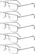 Eyekepper 5-Pack Stainless Steel Frame Half-eye Style Reading Glasses Readers Gunmetal +1.50...
