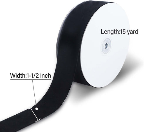 15 Yards Velvet Ribbon 1-1/2 Inch Single Face Black Velvet Ribbon Spool Prefect for Wedding, Ribbon for Gift Wrapping, Christmas Wreath,Hair Bows ...