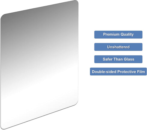 Marsui 8 Pieces Shatter Proof Plastic Mirror Craft 4 x 6 Inch Small Mirror Tiles Bulk with Soft Round Corners Double Sided Protective Film Reflect...