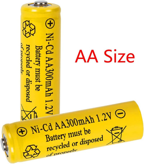 FULIN 12 Packs 1.2V AA 300mAh Ni-Cd Rechargable Batteries for Solar Lights,Lawn Landscape Lighting(AA Size)...